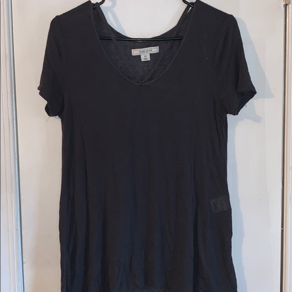 Dark gray v neck shirt